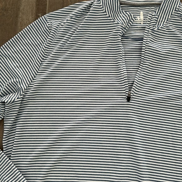 johnnie-O Navy and White Striped Pullover - Picture 2 of 5